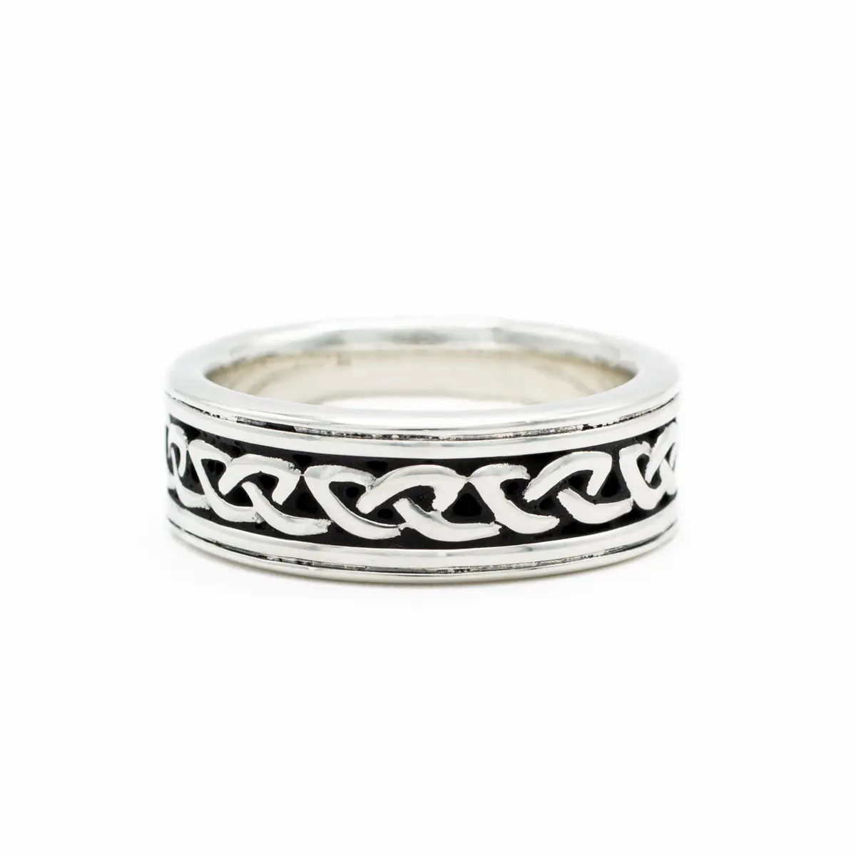 Oxidized Sterling Silver Mens Celtic Ring Photo 2 
