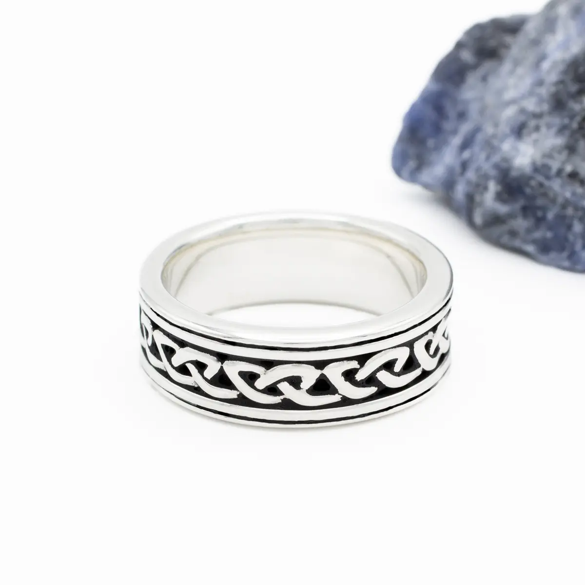 Oxidized Sterling Silver Mens Celtic Ring Photo 2 