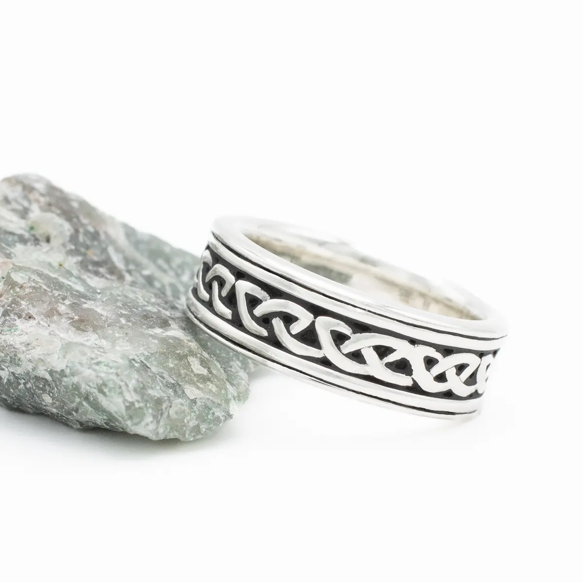 Oxidized Sterling Silver Mens Celtic Ring Photo 4 