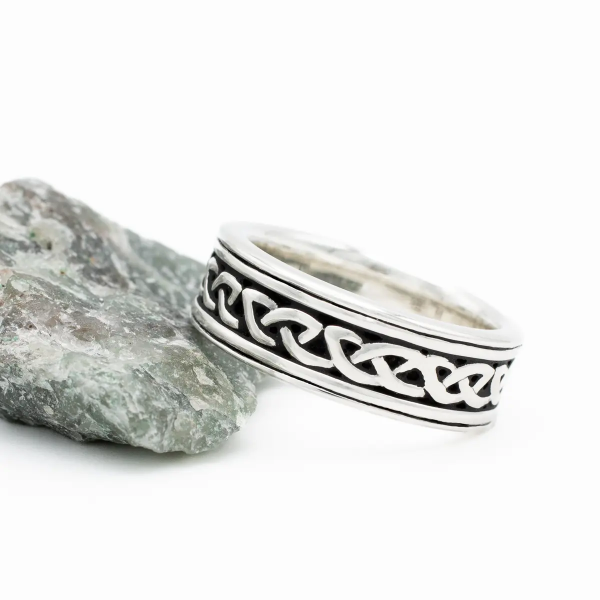 Oxidized Sterling Silver Mens Celtic Ring Photo 4 