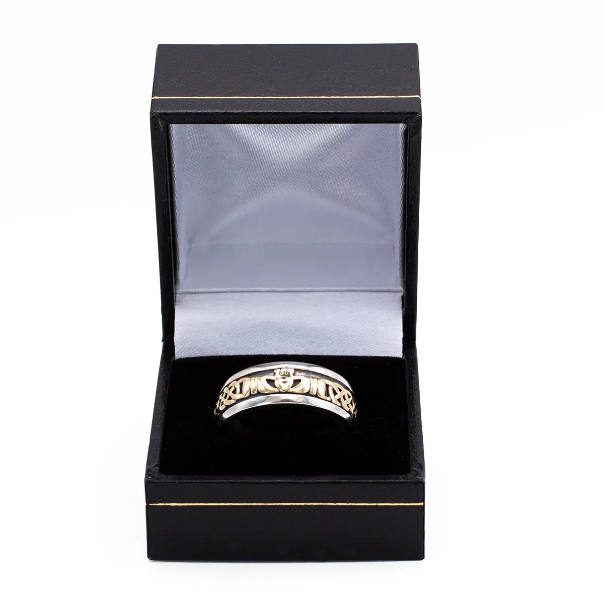 Mens Gold And Silver Claddagh Celtic Ring Photo 5 