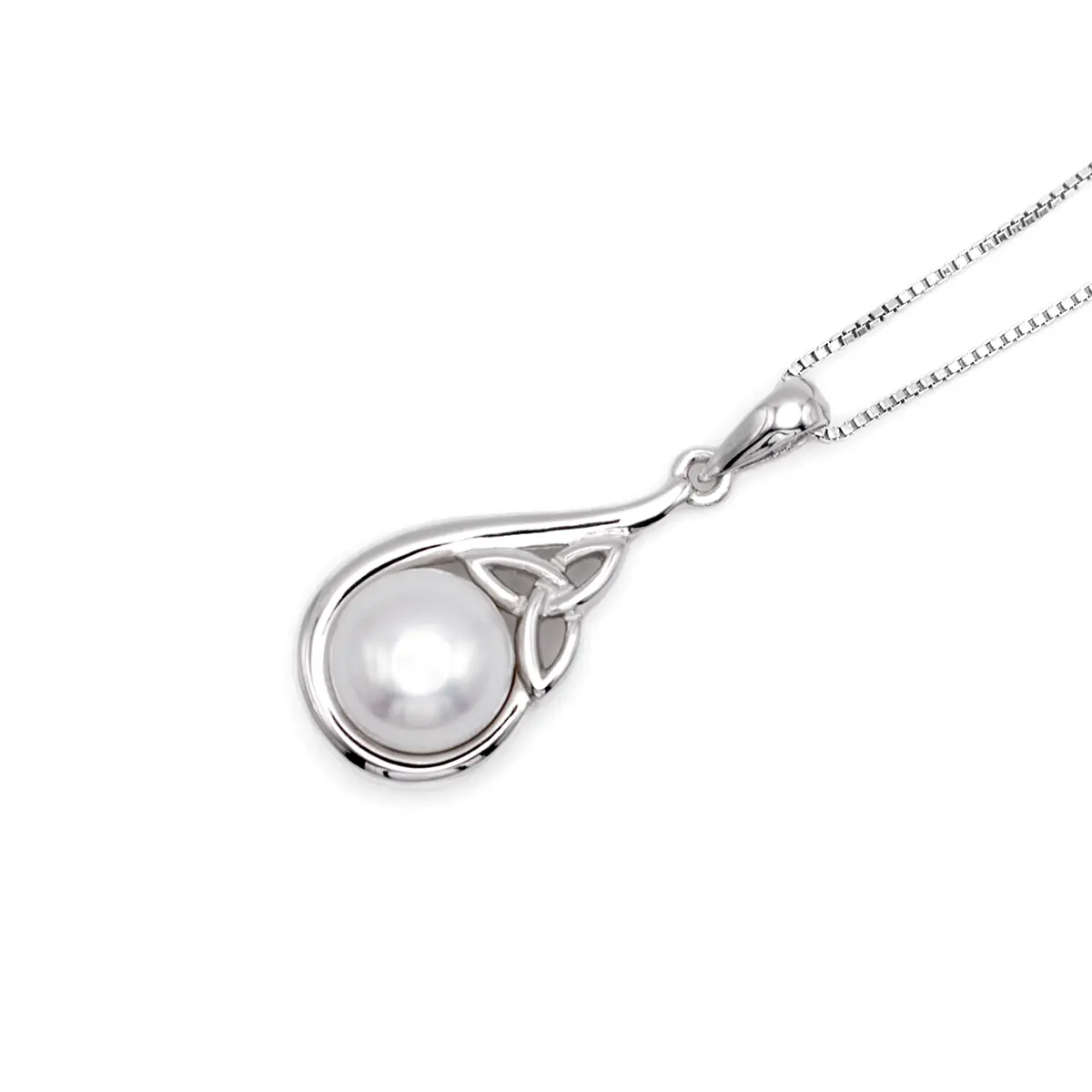 Sterling Silver Trinity Knot Pendant With Freshwater Pearl Photo 5 