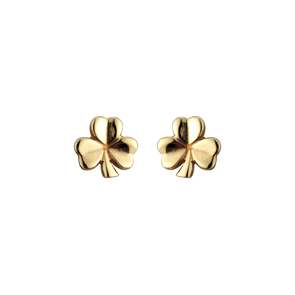 14k Gold Irish Shamrock Stud Earrings 6...