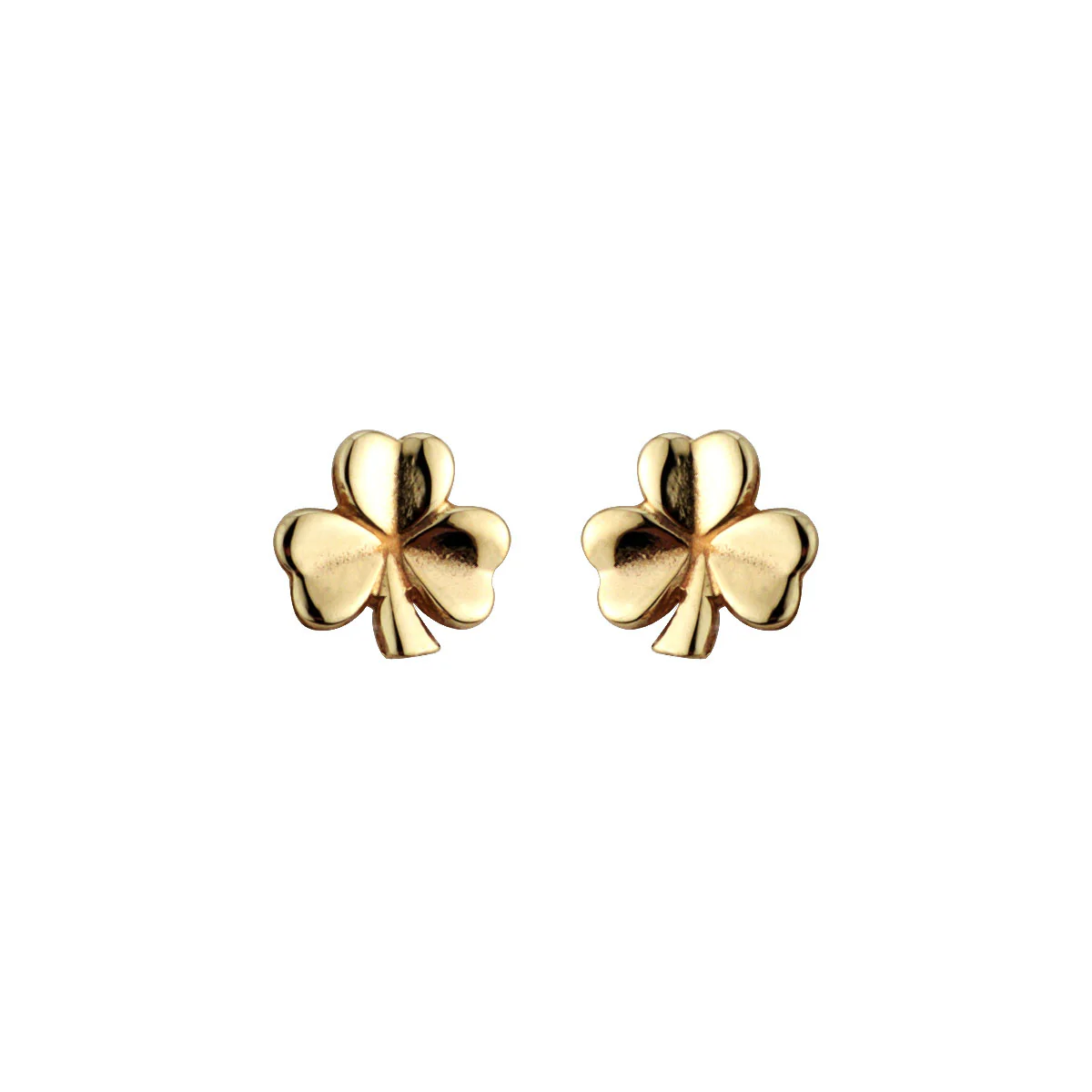 Gold Irish Shamrock Stud Earrings...