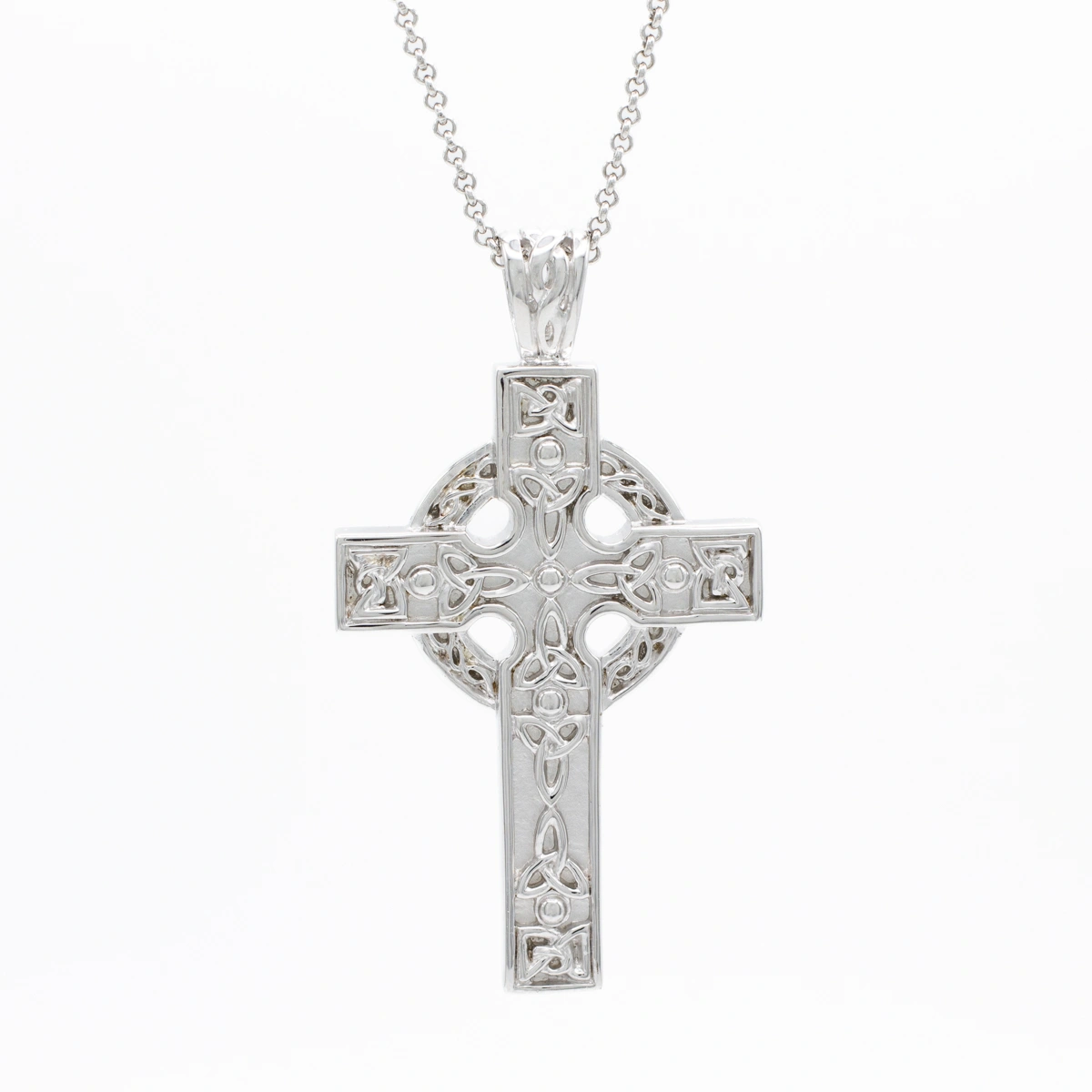 Mens Silver Celtic Cross Heavy Pendant Photo 4 