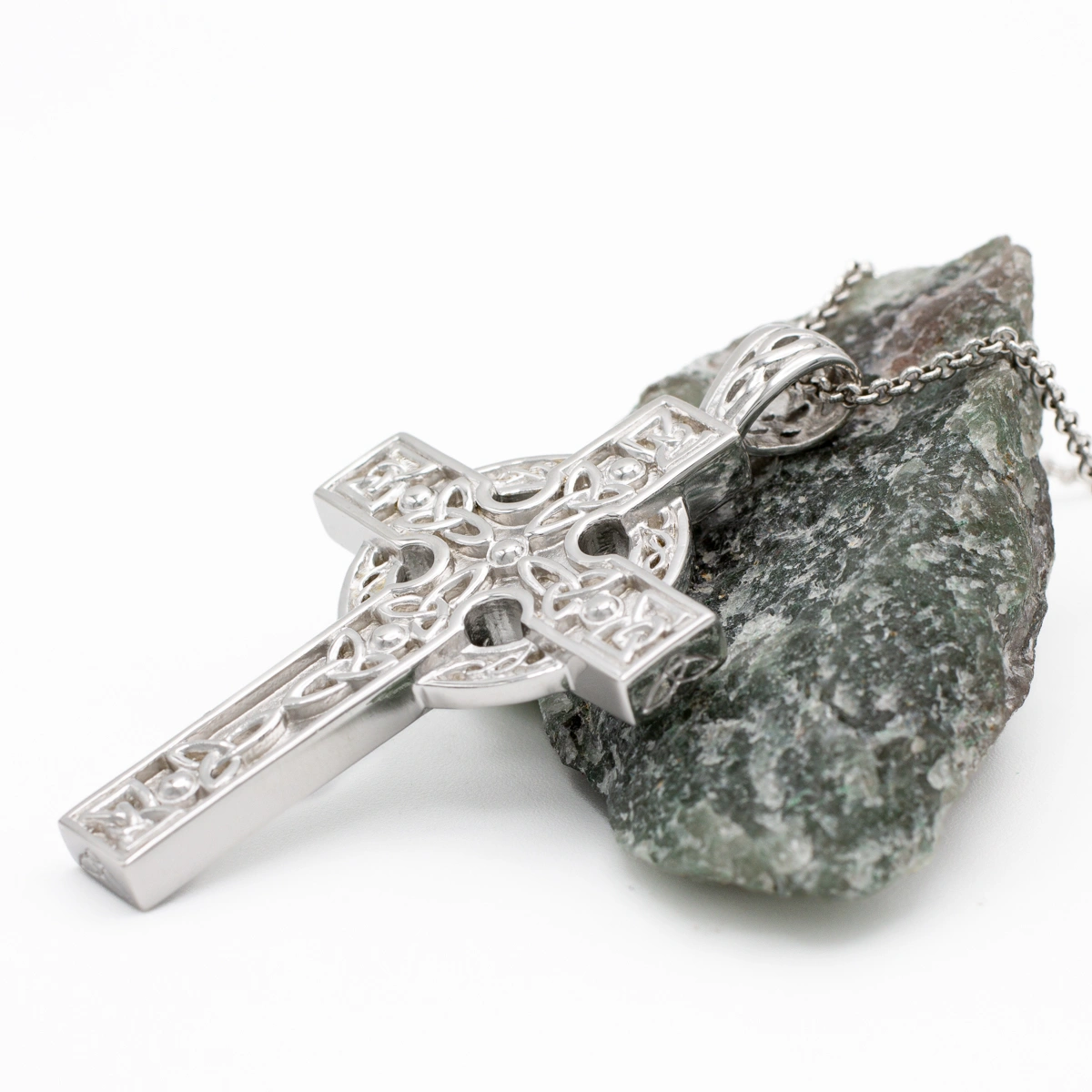 Mens Silver Celtic Cross Heavy Pendant Photo 2 
