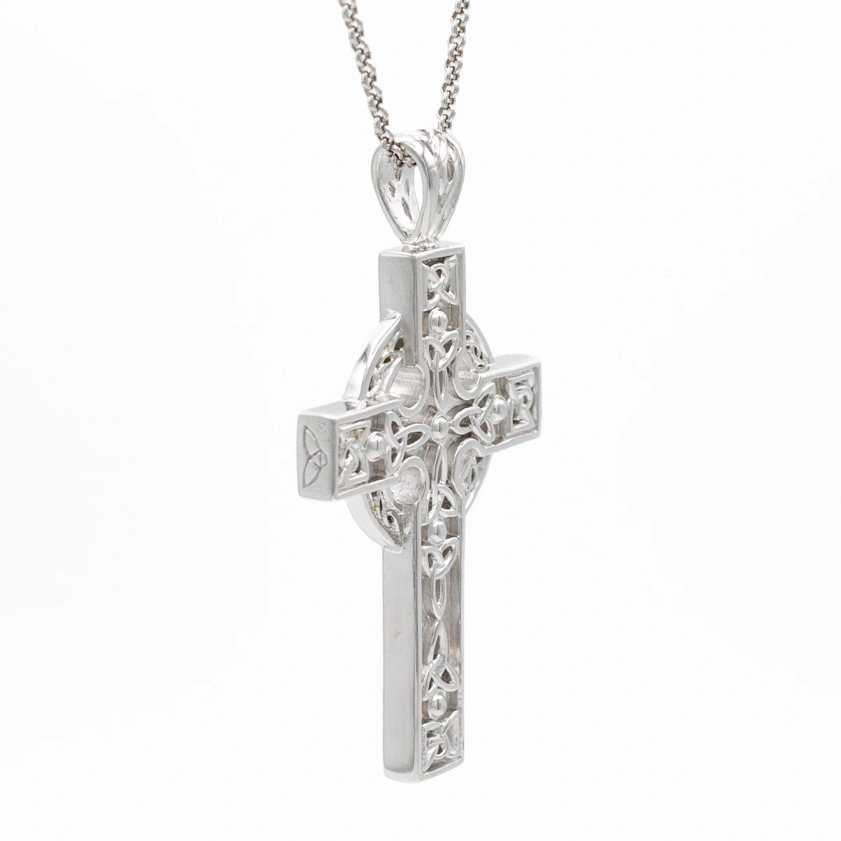 Mens Silver Celtic Cross Heavy Pendant Photo 3 