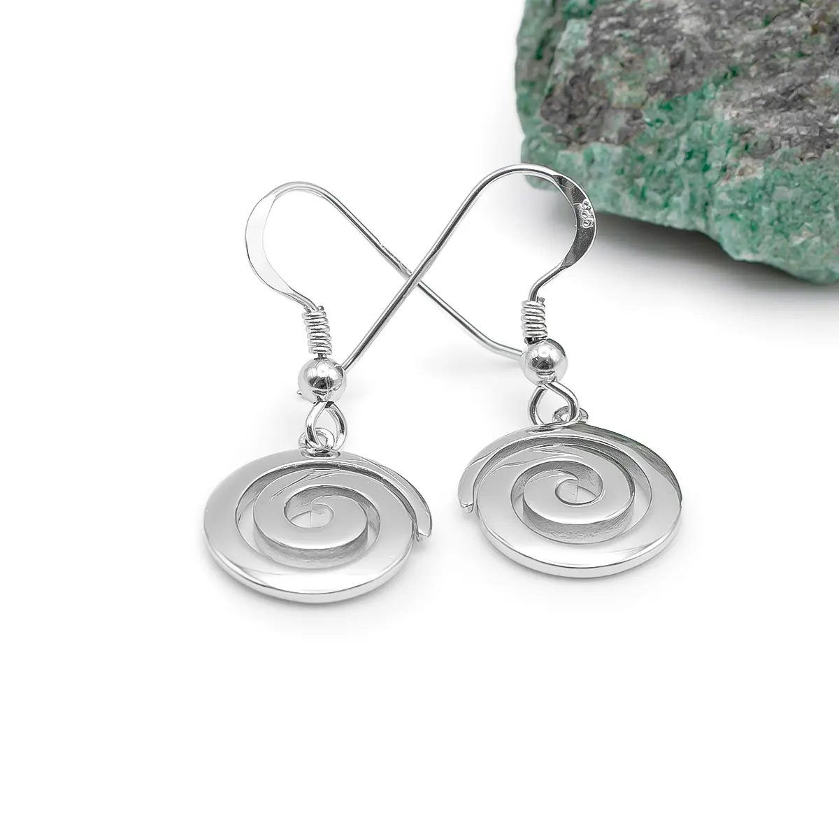 Celtic Spiral Drop Earrings in Sterling Silver...