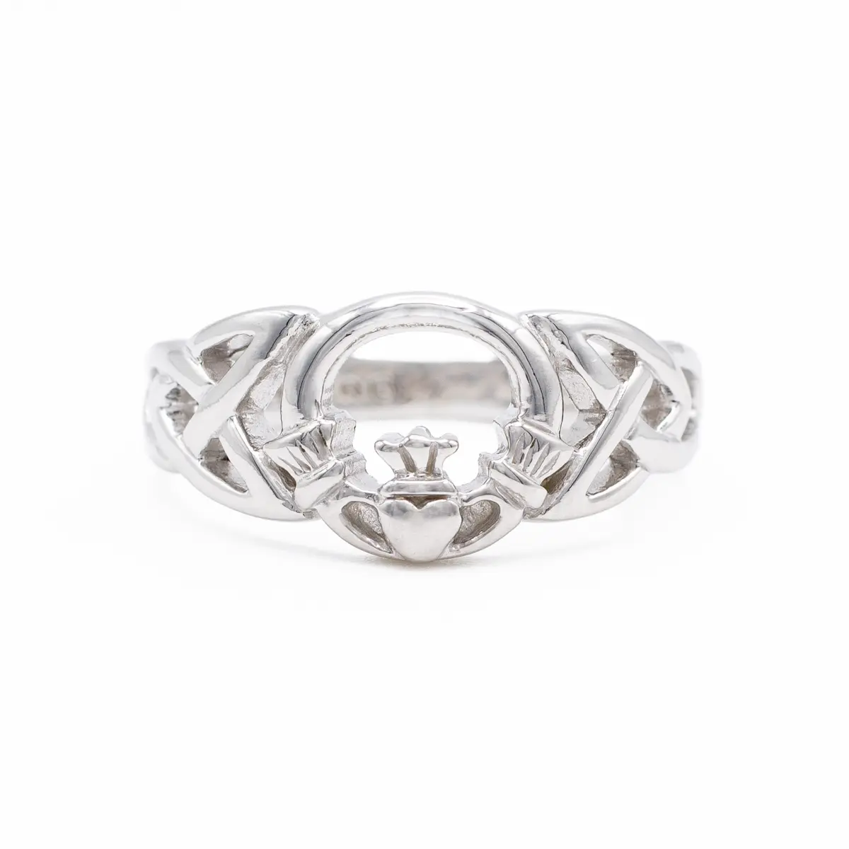 Ladies Silver Claddagh Celtic Ring Photo 2 