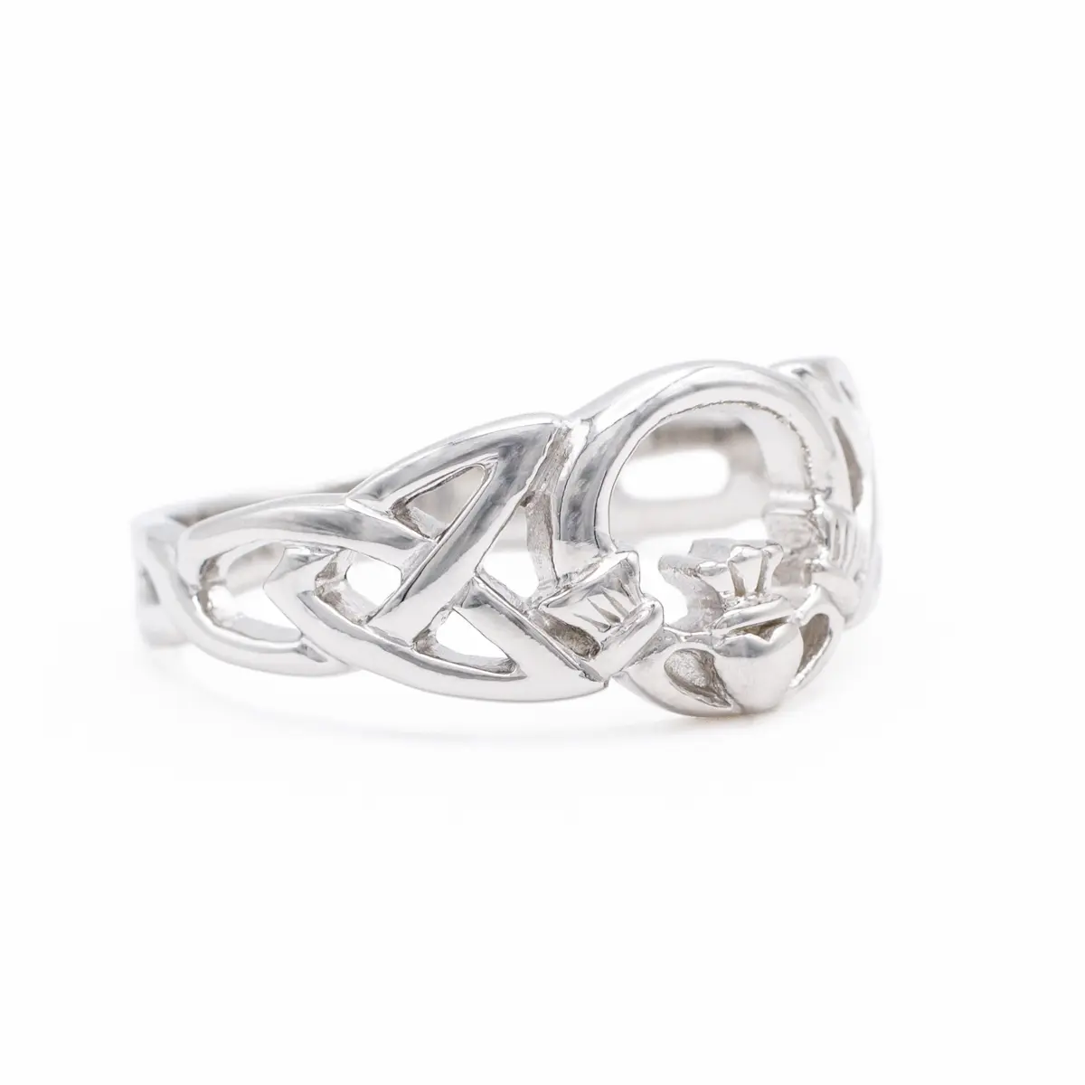 Ladies Silver Claddagh Celtic Ring Photo 4 
