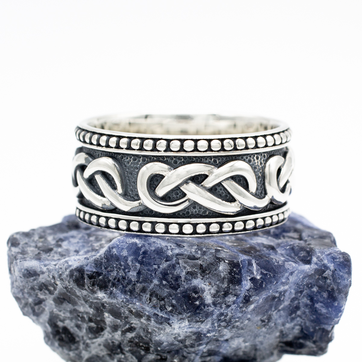 Mens Oxidized Silver Celtic Infinity Knot Ring Photo 4 