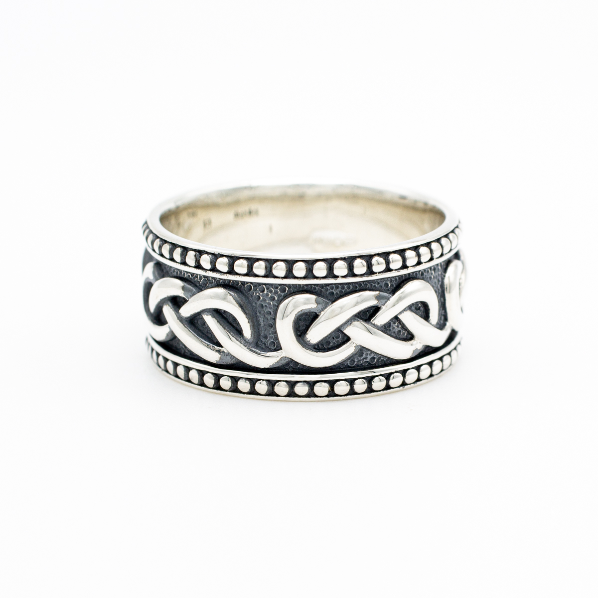 Mens Oxidized Silver Celtic Infinity Knot Ring Photo 5 
