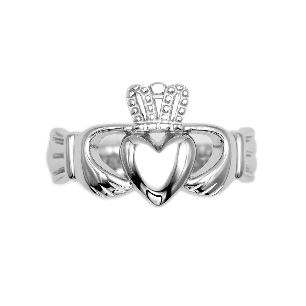 Gents Irish Claddagh Ring In Sterling Silver 8...