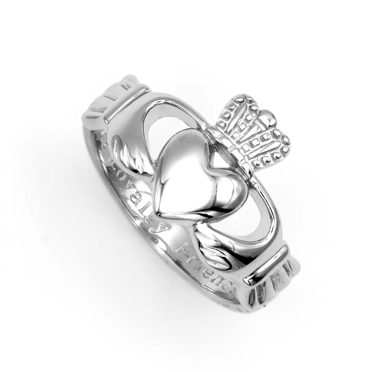 Gents Irish Claddagh Ring In Sterling Silver 9...