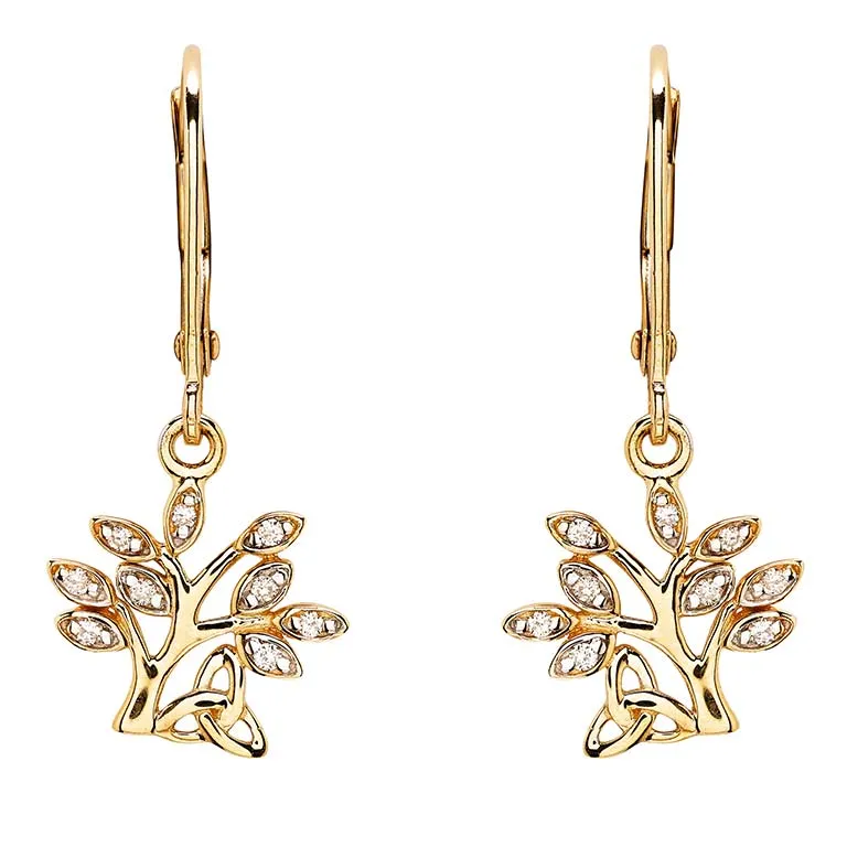 Diamond Tree of Life Earrings
