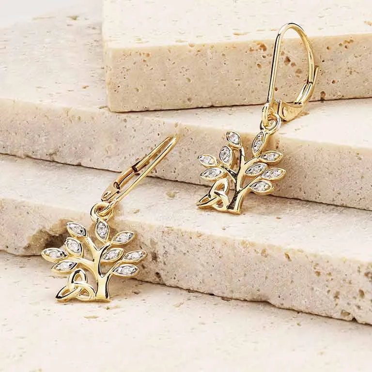 Diamond Tree of Life Earrings Photo 2 