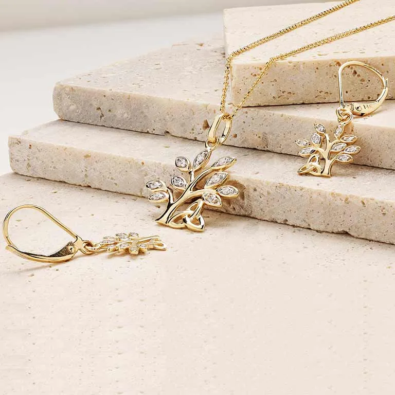 Diamond Tree of Life Earrings Photo 3 