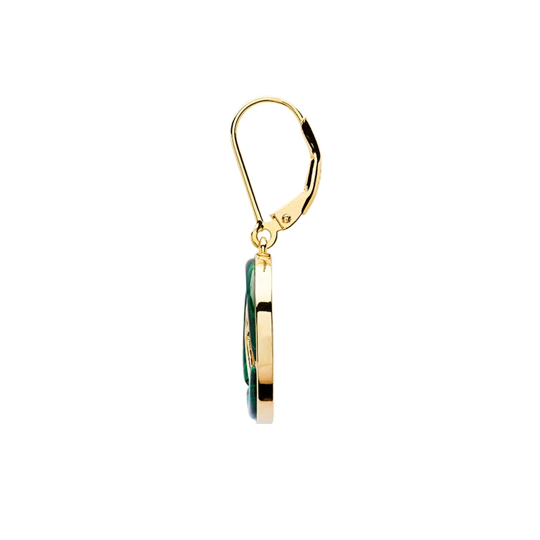 Gold Vermeil Malachite Tree of Life Earrings Photo 3 