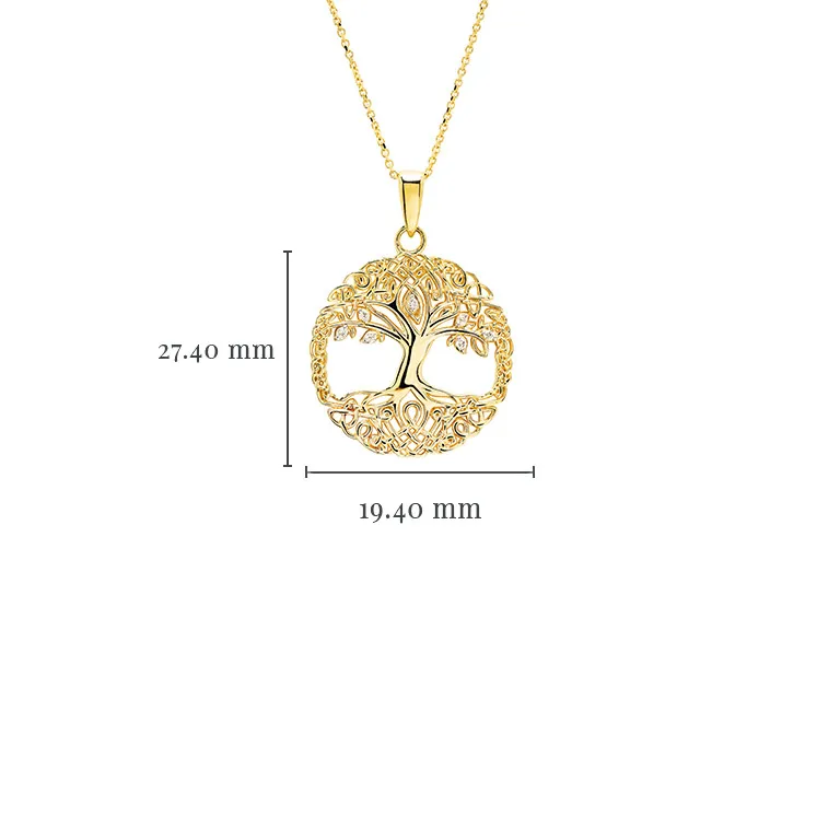 14k Gold Diamond Celtic Tree of Life Necklace Photo 4 