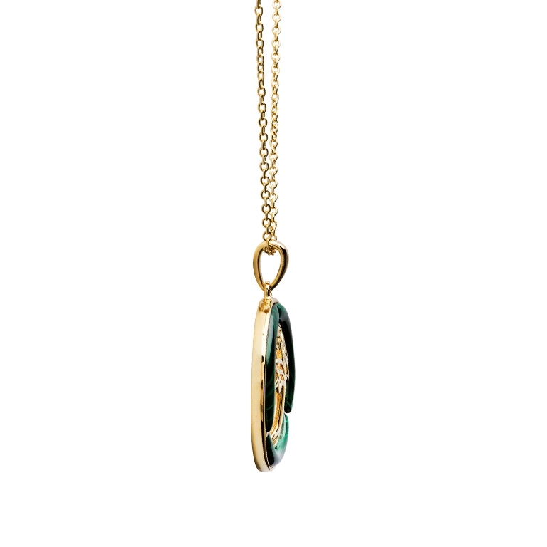 Gold Vermeil Malachite Tree of Life Necklace Photo 6 