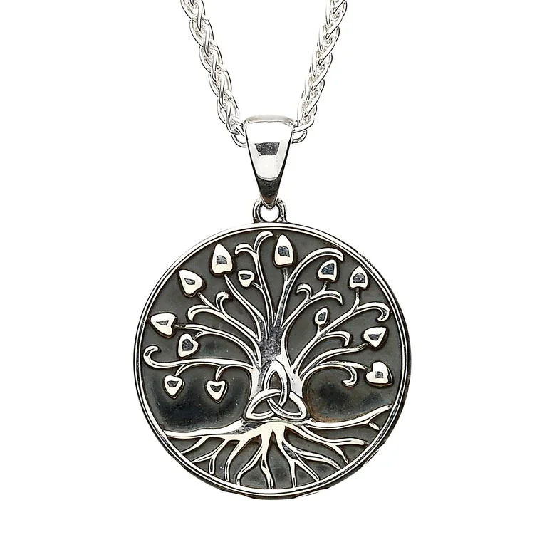 Silver Tree of Life Trinity Knot Pendant