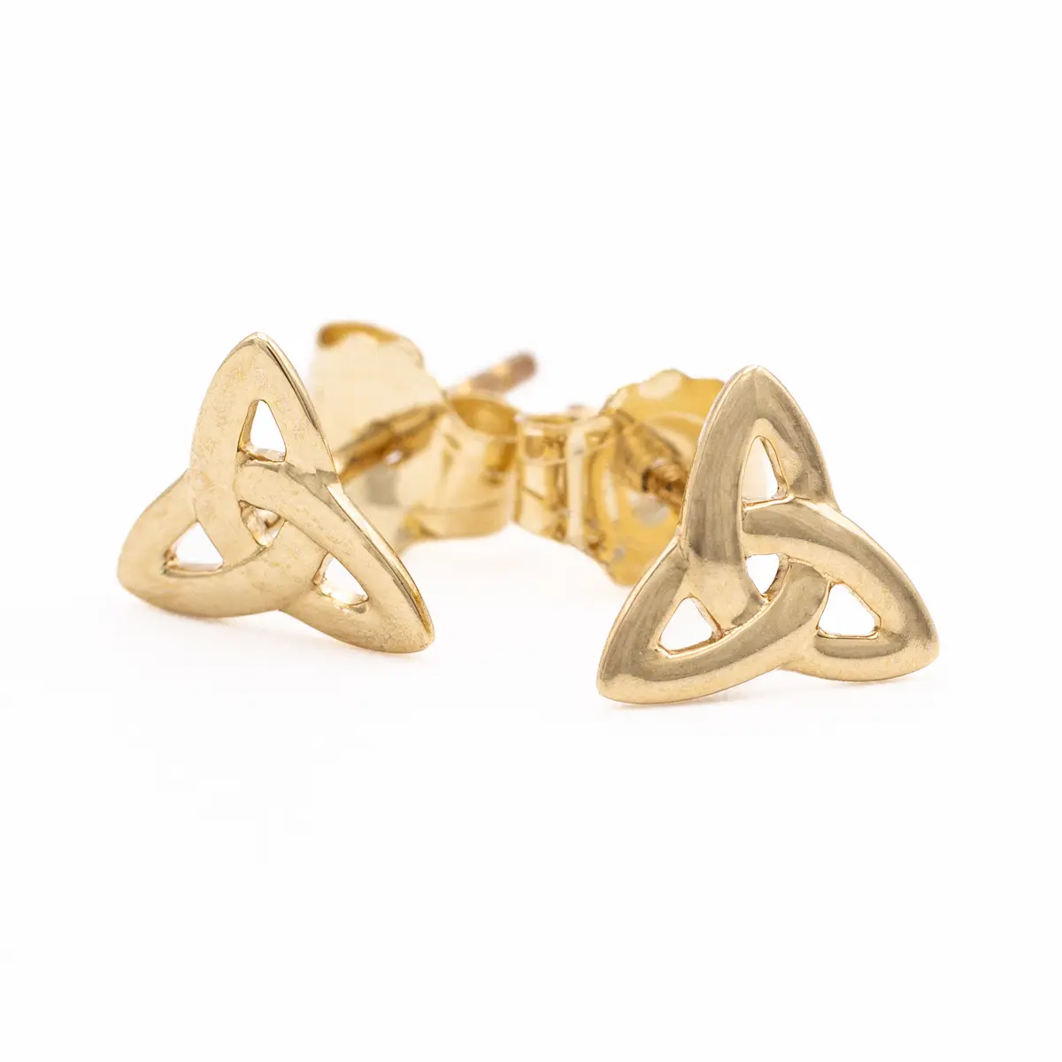 Petite Trinity Knot Stud Earrings in 14k Gold