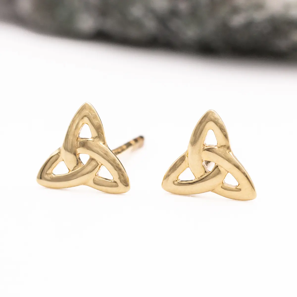Petite Trinity Knot Stud Earrings in 14k Gold Photo 3 