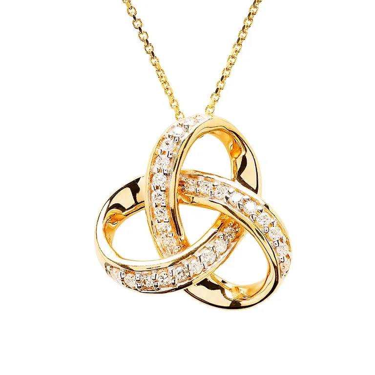 Diamond Studded Celtic Knot Pendant...