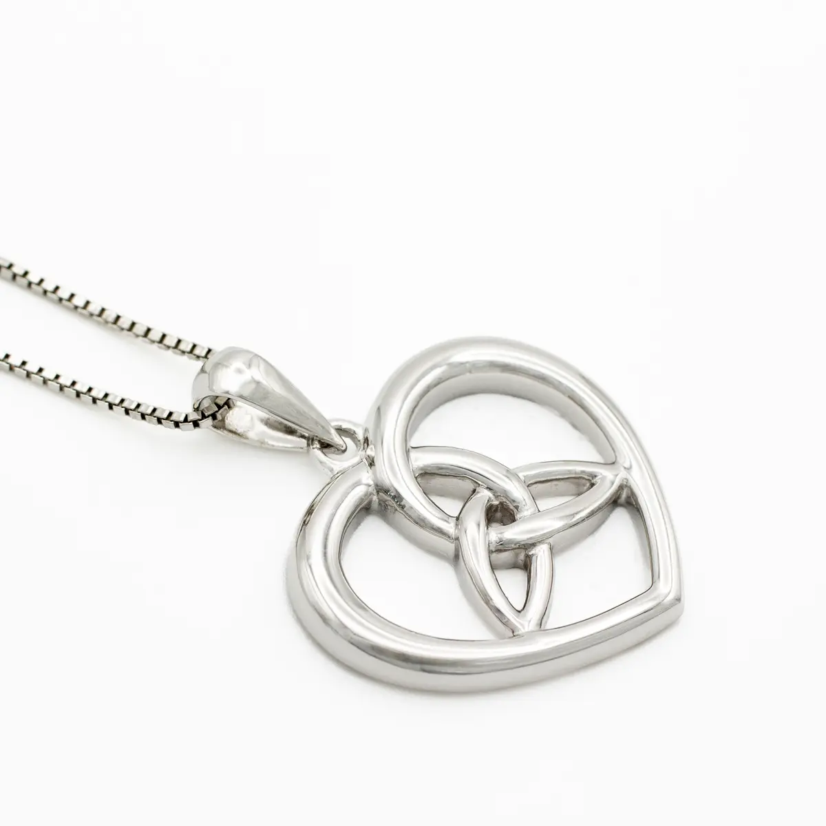 Silver Trinity Knot Heart Necklace