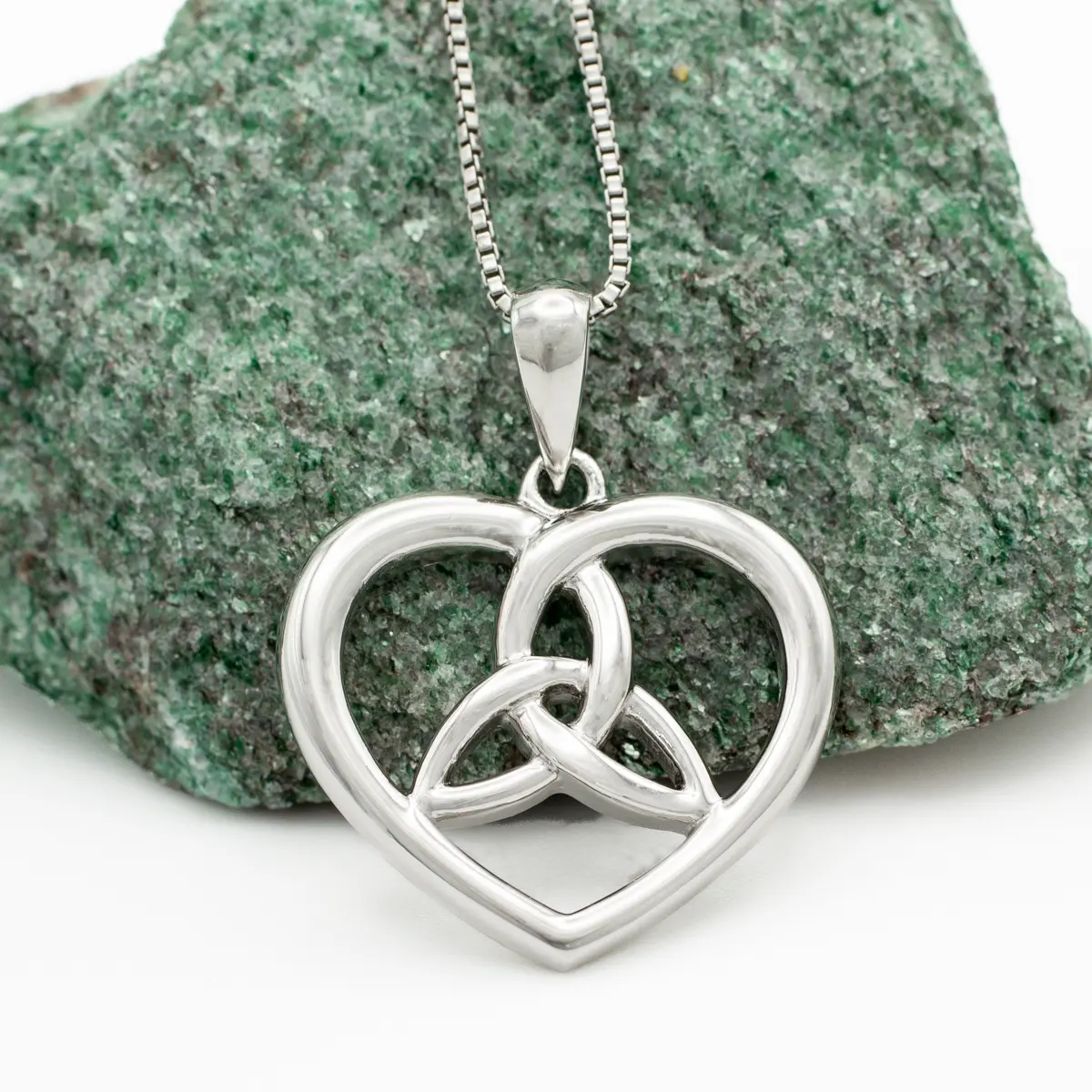 Silver Trinity Knot Heart Necklace Photo 2 