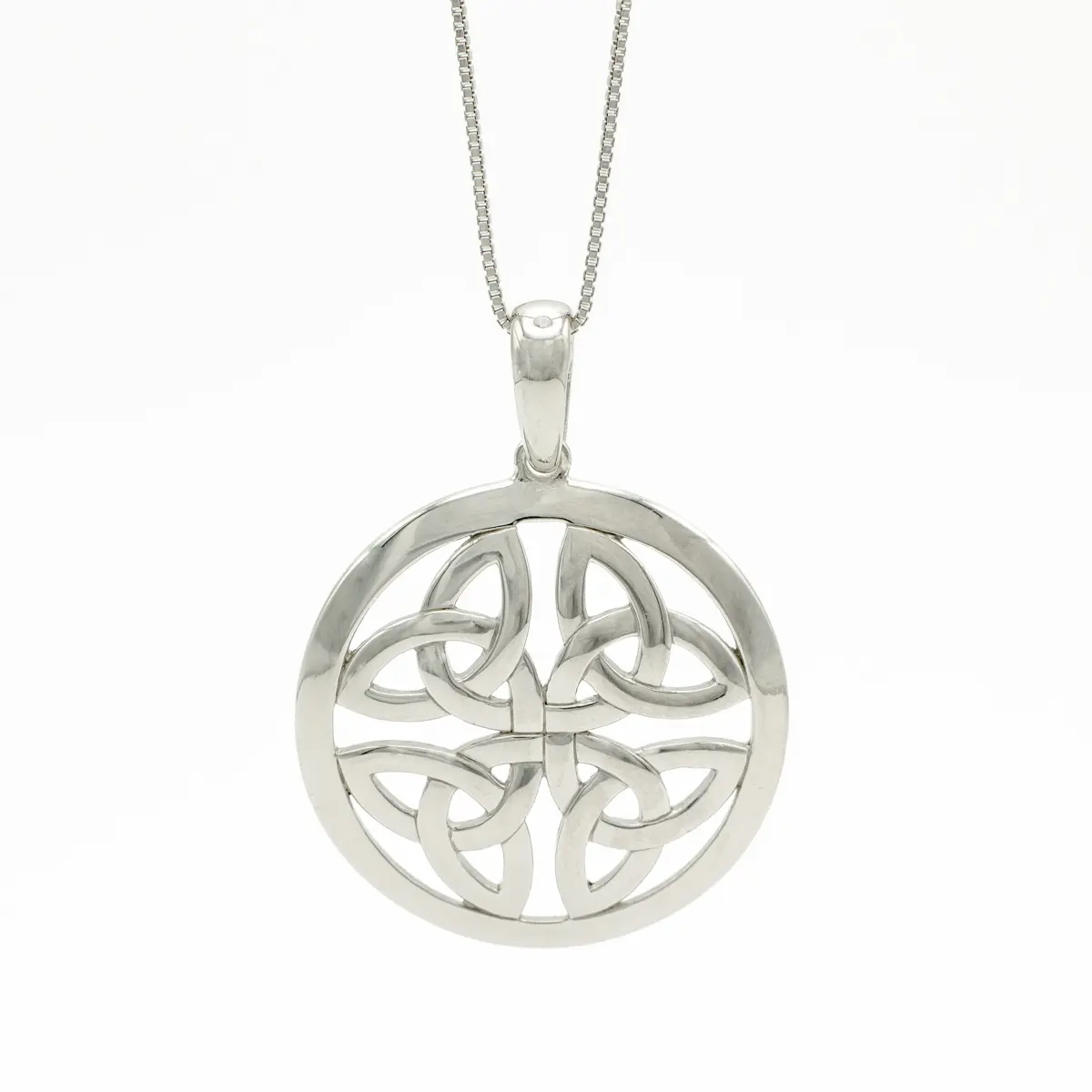 Sterling Silver Trinity Knot Circle Pendant Photo 5 