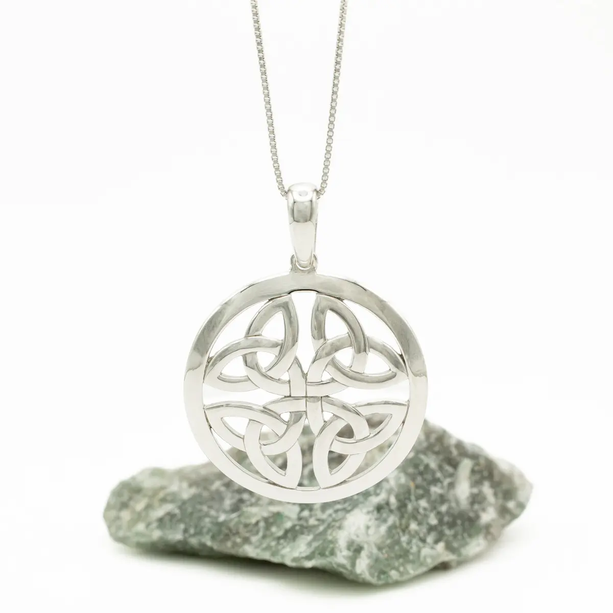 Sterling Silver Trinity Knot Circle Pendant Photo 3 