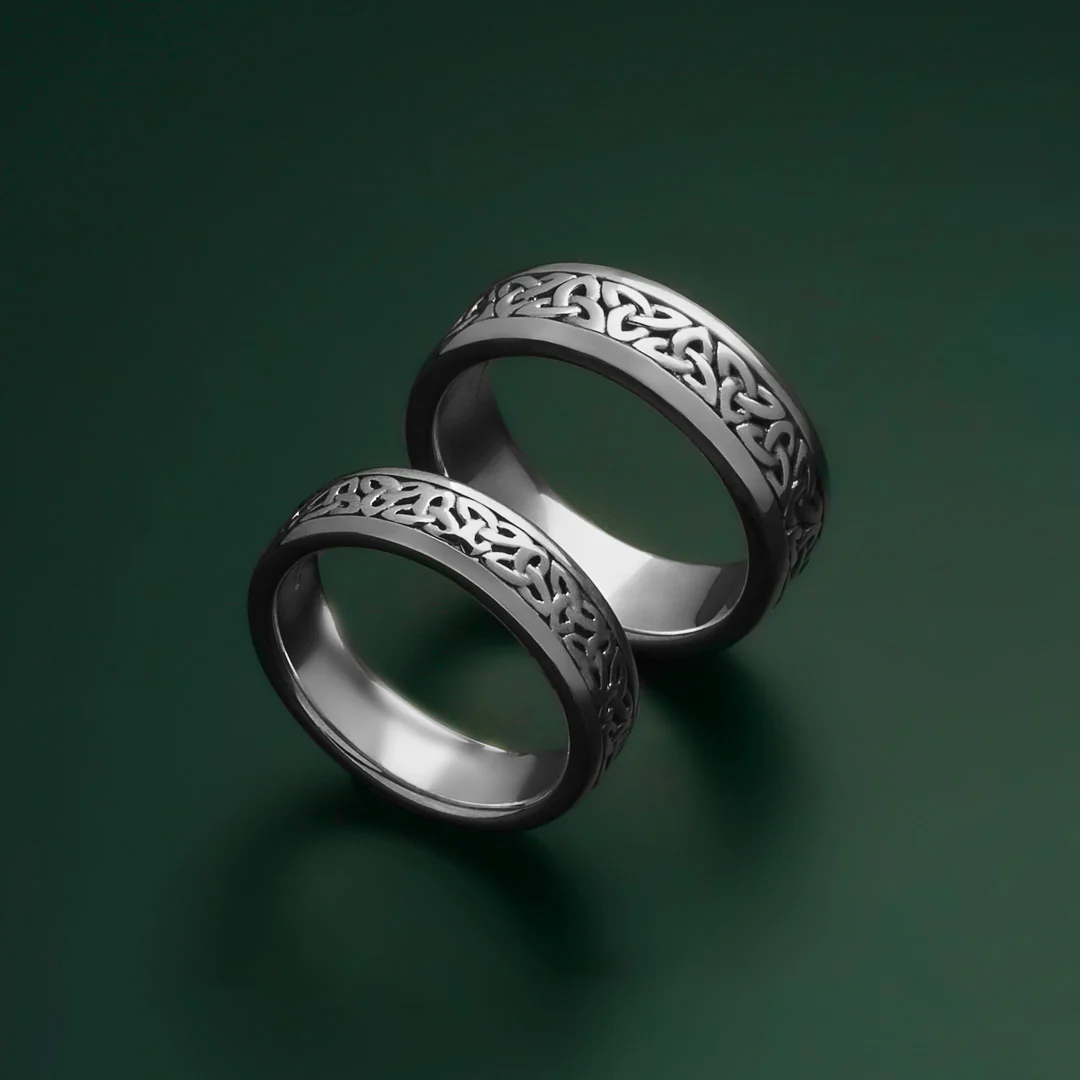 Sterling Silver Oxidized Ladies Celtic Trinity Knot Ring Photo 8 