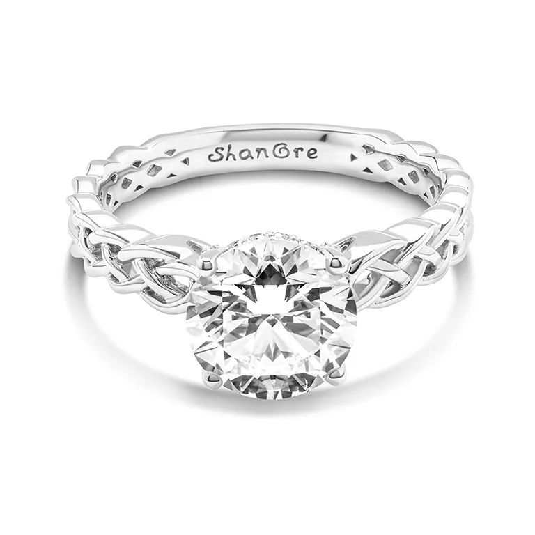 White Gold Diamond Celtic Knot Engagement Ring