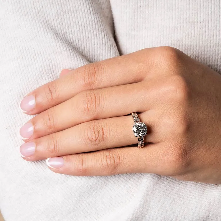 White Gold Diamond Celtic Knot Engagement Ring Photo 2 
