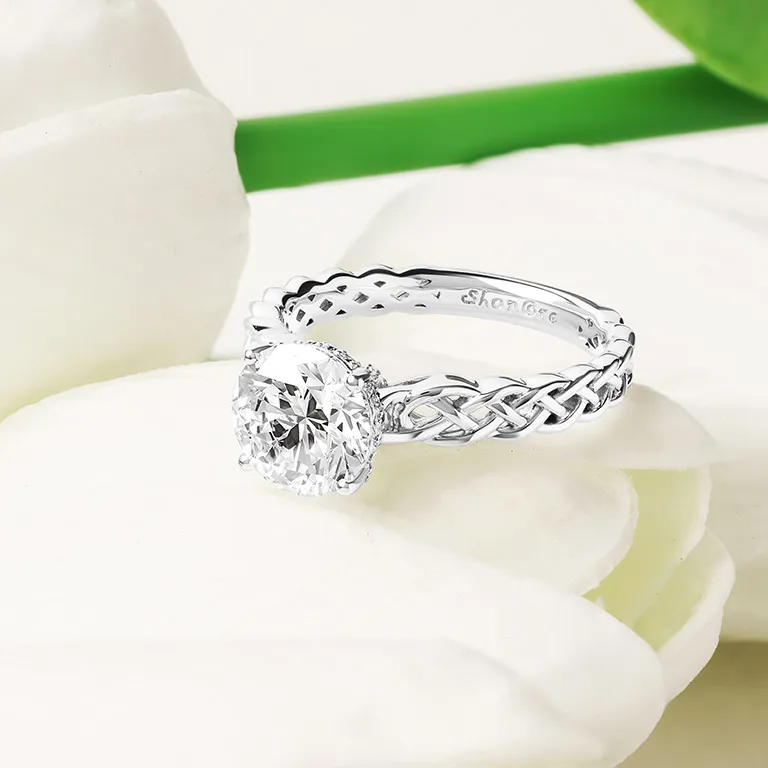 White Gold Diamond Celtic Knot Engagement Ring Photo 3 