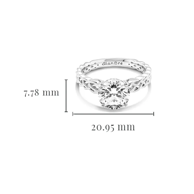 White Gold Diamond Celtic Knot Engagement Ring Photo 4 