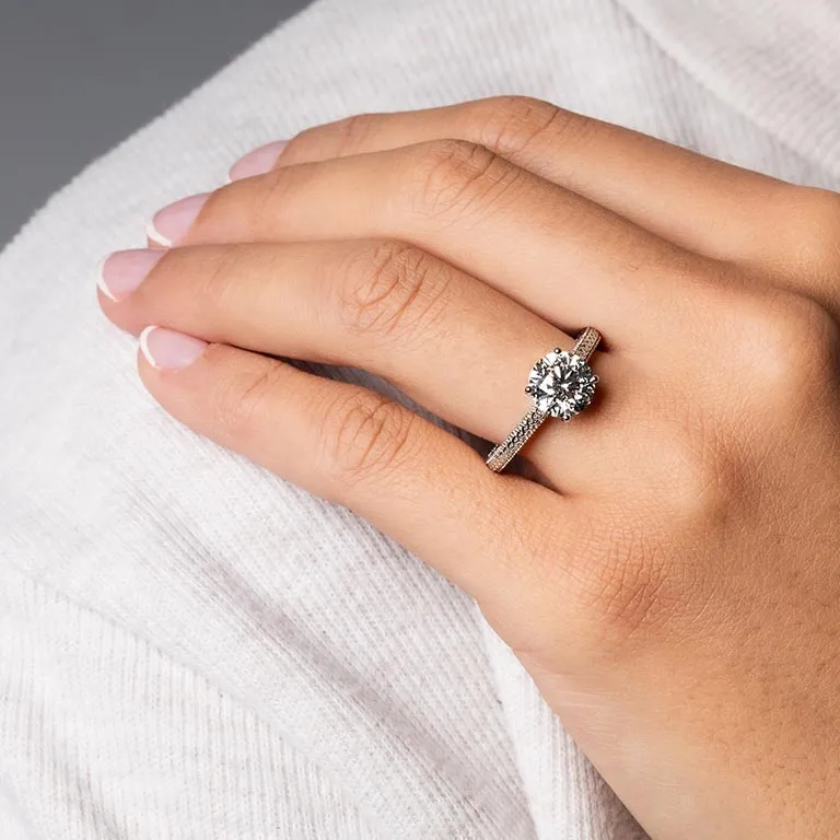 White Gold Diamond Celtic Engagement & Wedding Ring Set Photo 4 