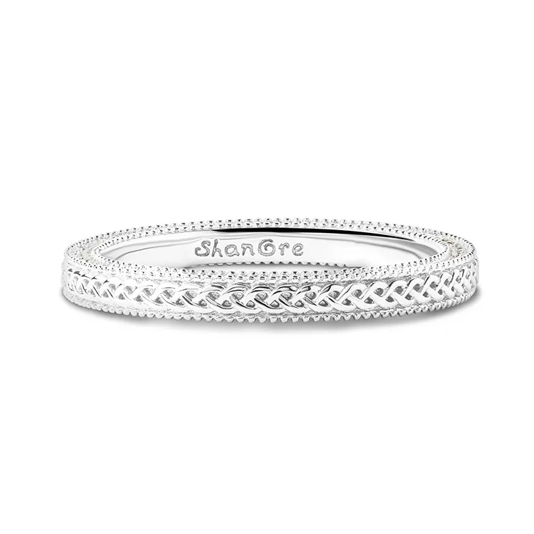 White Gold Diamond Celtic Engagement & Wedding Ring Set Photo 6 