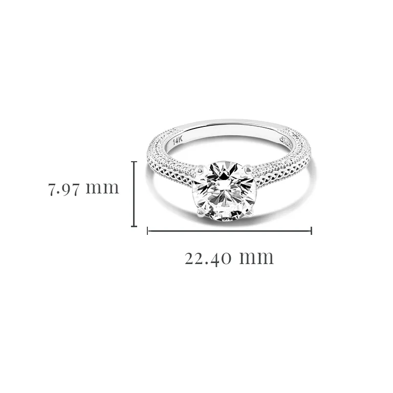 White Gold Diamond Celtic Engagement & Wedding Ring Set Photo 9 