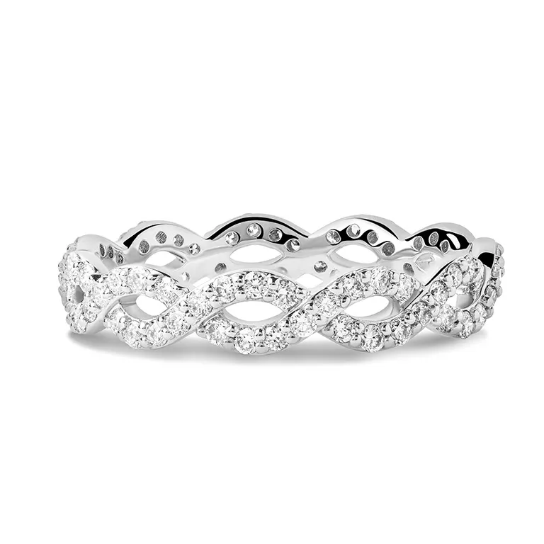 White Gold Diamond Celtic Infinity Knot Wedding Ring