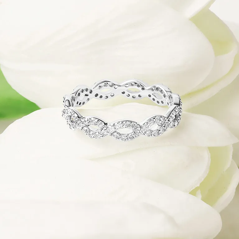 White Gold Diamond Celtic Infinity Knot Wedding Ring Photo 3 