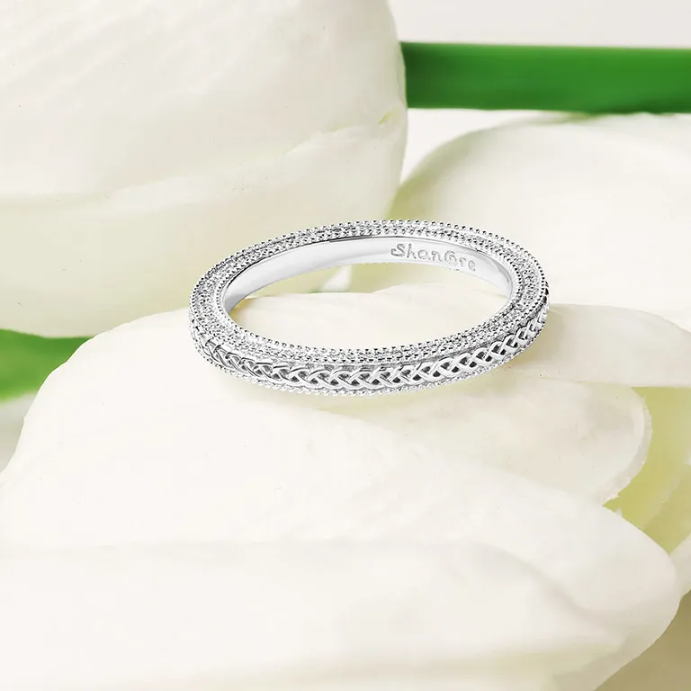 White Gold Diamond Celtic Knot Wedding Ring Photo 3 