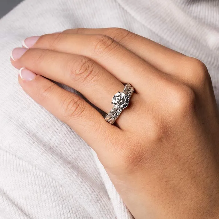 White Gold Diamond Celtic Knot Wedding Ring Photo 4 