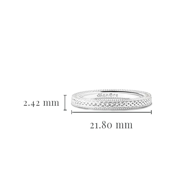 White Gold Diamond Celtic Knot Wedding Ring Photo 5 