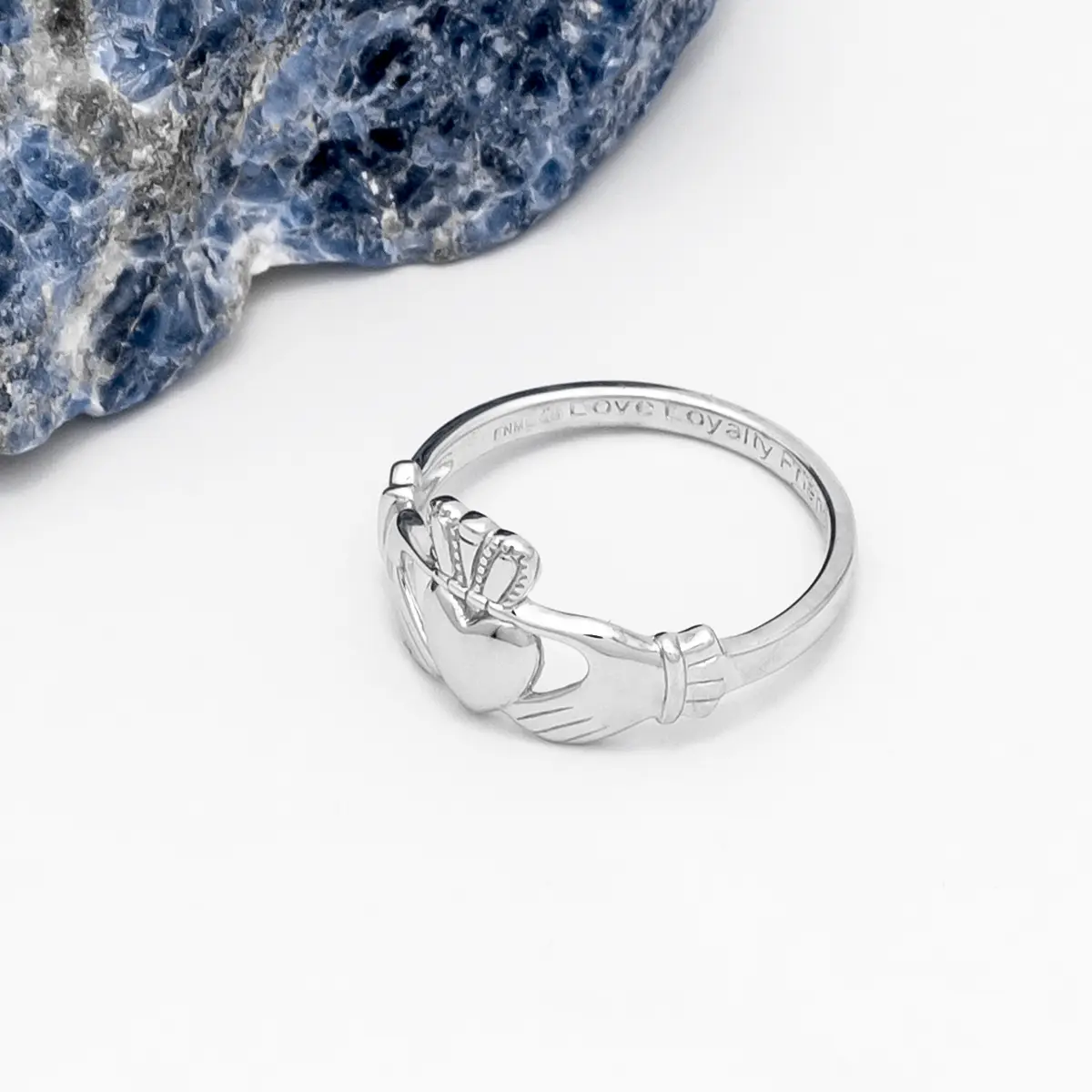 Sterling Silver Ladies Irish Claddagh Ring Photo 4 