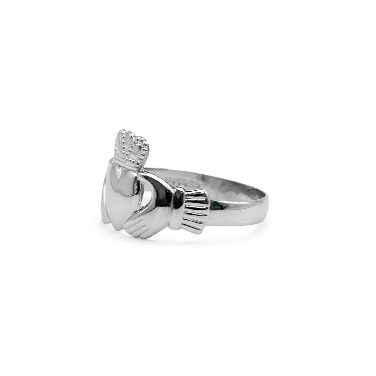 White Gold Ladies Claddagh Ring Photo 2 