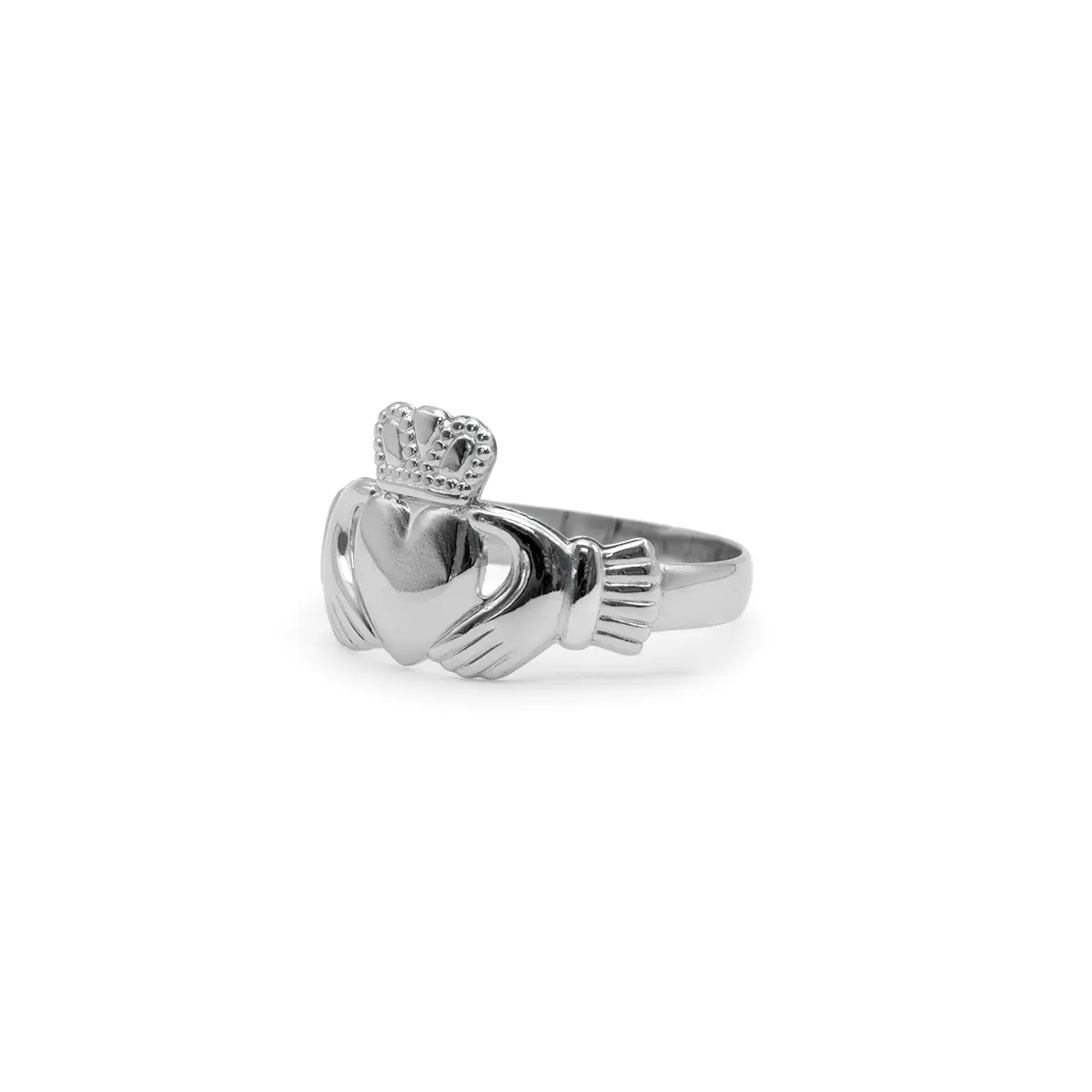 White Gold Ladies Claddagh Ring Photo 5 